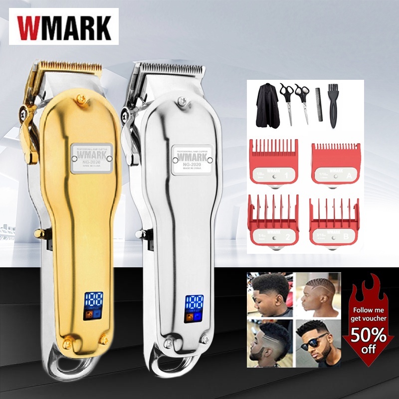 WMARK LCD digital display full metal electric hair clipper Haircut ...