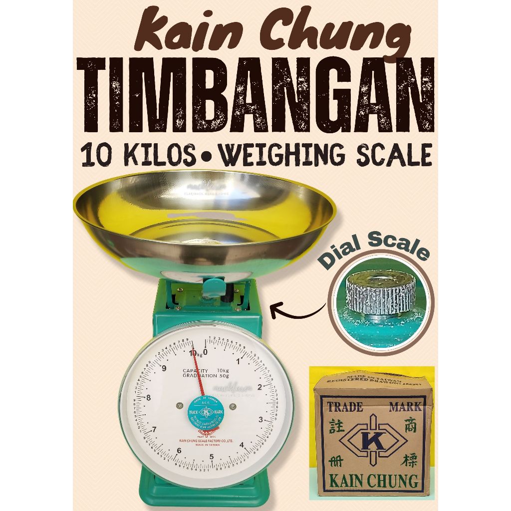 Table Weighing Scale Kain Chung 10kl Timbangan 10 kg kilos Dial Scale ...
