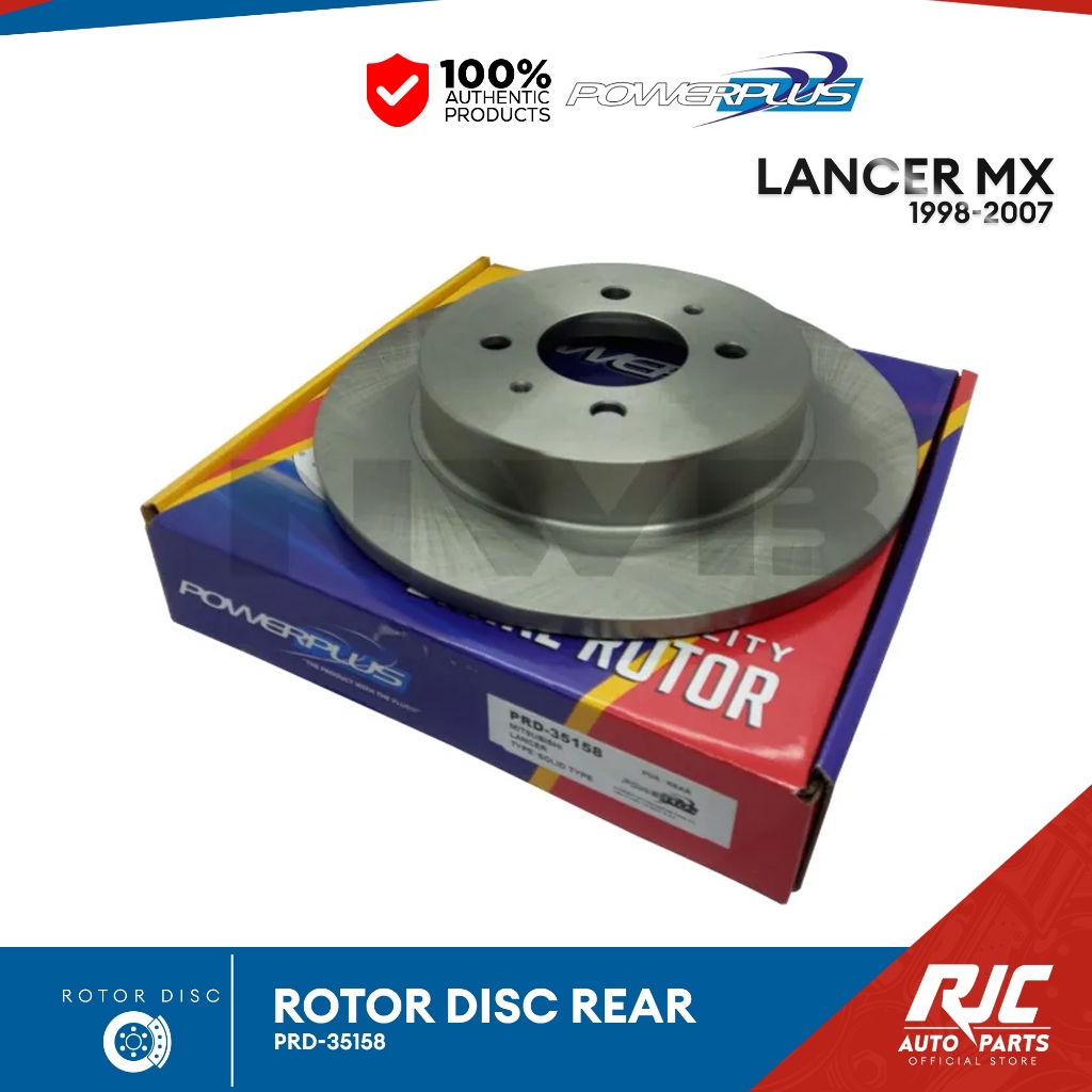 POWER PLUS ROTOR DISC MITSUBISHI LANCER MX (DB1278) REAR 1998-2007 prd ...
