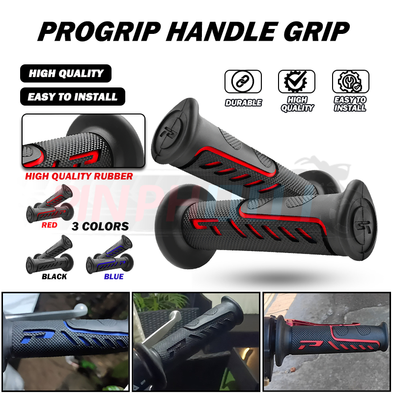Progrip Motorcycle Handlebar Grip Rubberized Anti-Slip Shock Absorption ...