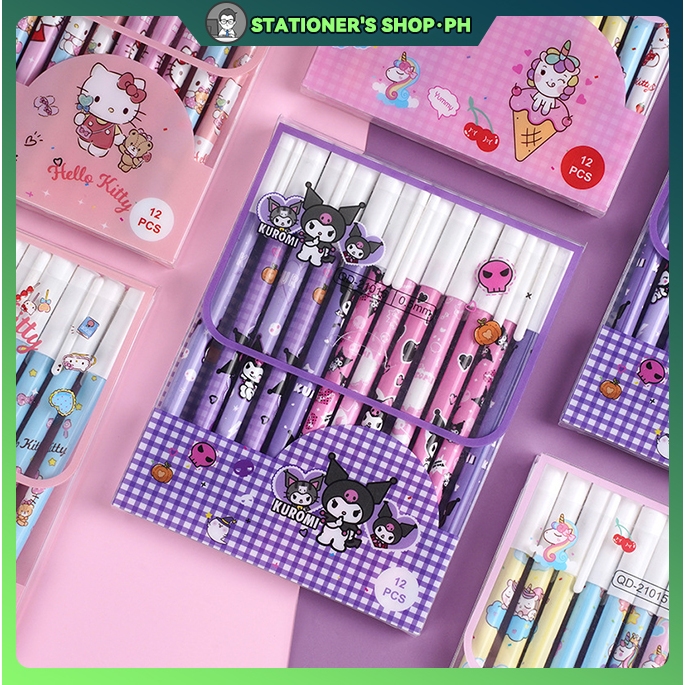 12Pcs/set Sanrio Cartoon Kuromi 0.5mm Pen Neutral Pen Student Erasable ...