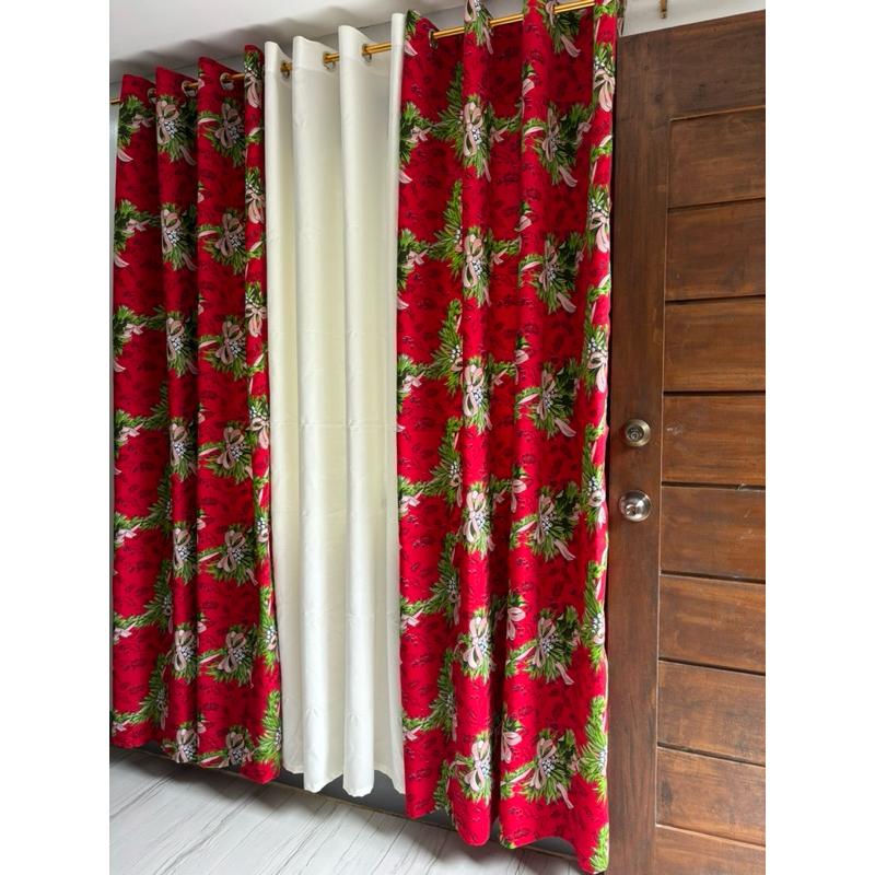 Ribbonette Red Ring Curtain Sold per piece or 3in1 per Set | Shopee ...