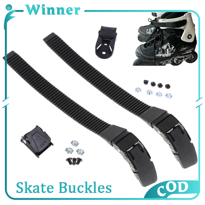 2 Set Replacement Inline Skate Strap Skating Shoes Energy Strap Skate Strap Buckles Screws For