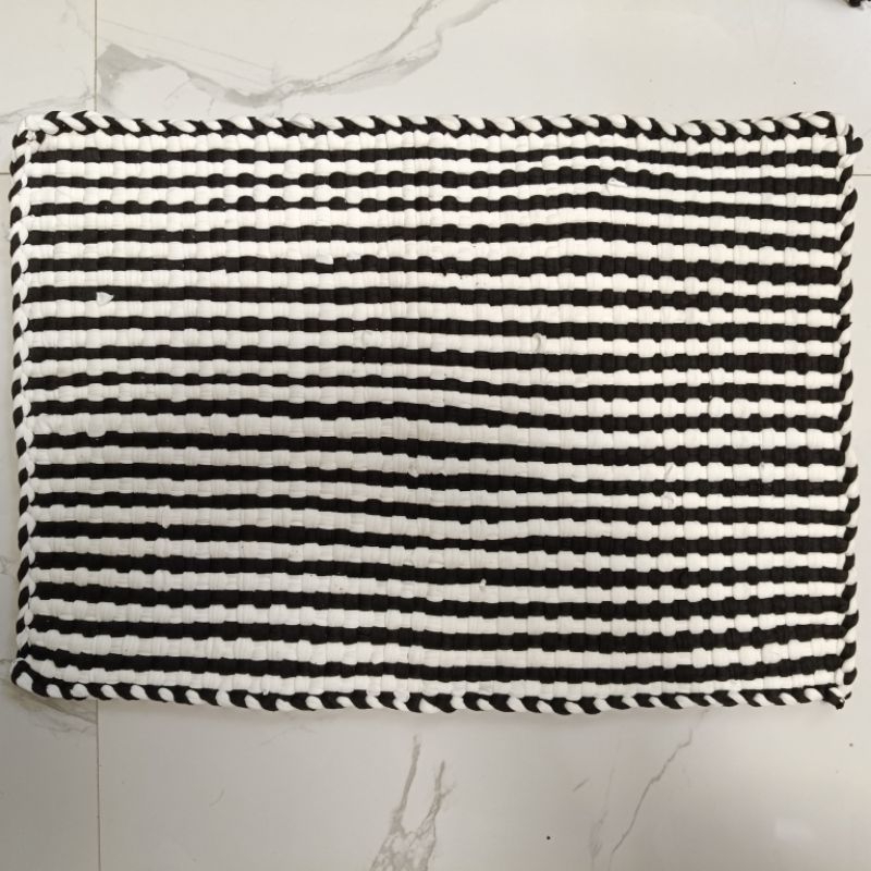 Basahan Doormat/ Foot rug in Black and White (Medium size) | Shopee ...
