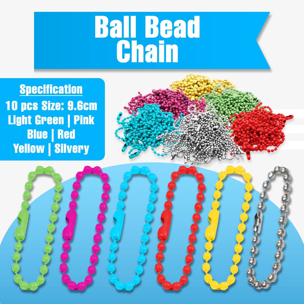 Colorful Ball Beads Chains Fits Key Chain/Dolls/Label Hand Tag ...