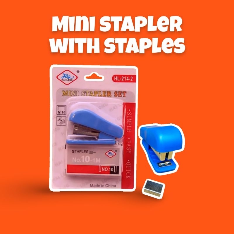 MiNi Portable Stapler #10 w/ Staple wire set Kids Cute Cartoon School ...