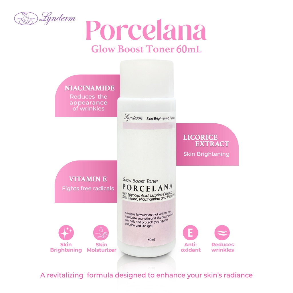 LYNDERM PORCELANA - WHITENING TONER 60ml | Shopee Philippines