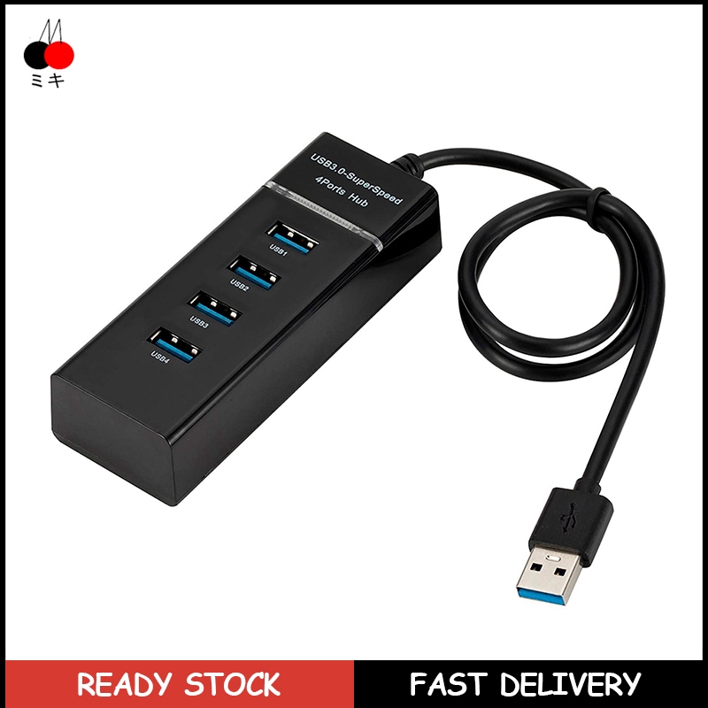 4 Port LED USB 2.0 Hub Splitter 3.0 Adapter Multi-Port Socket Powered ...