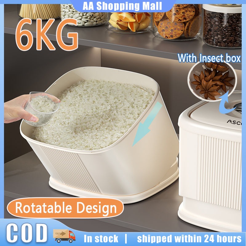 6kg Rice Dispenser and Storage Food Container Grain Container Insect ...
