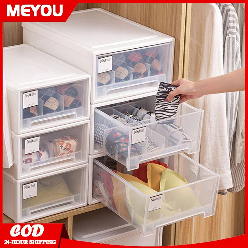 MEYOU Storage Box Drawer Organizer Stackable Plastic Storage Box Home ...