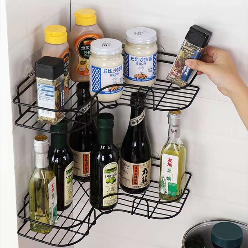 YOICE Kitchen Rack Wall Mounted Condiment Organizer Spice Storage Rack ...
