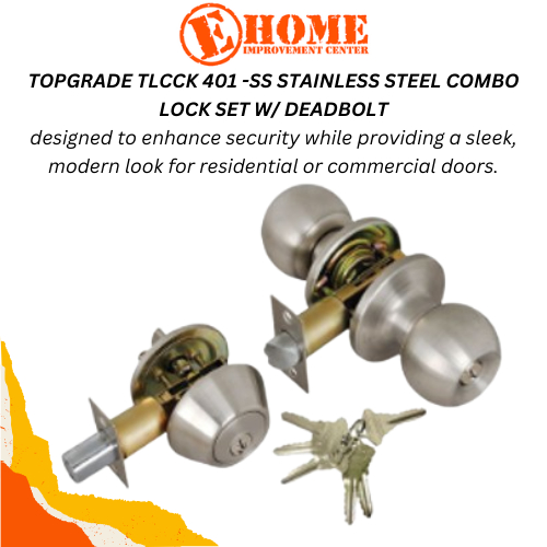 TOPGRADE TLCCK 401 -SS STAINLESS STEEL COMBO LOCK SET W/ DEADBOLT ...