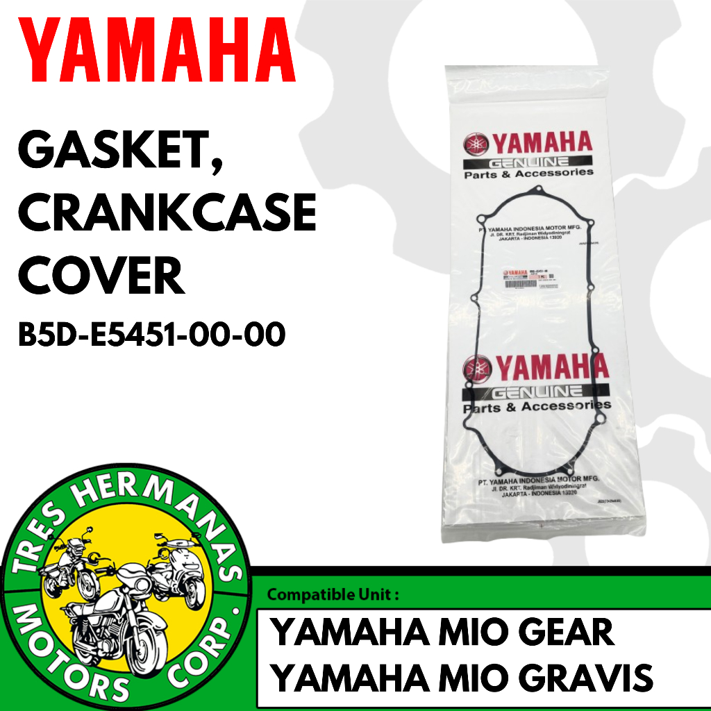 GASKET, CRANKCASE COVER 1 FOR YAMAHA MOTORCYCLE : MIO GEAR, GRAVIS ...