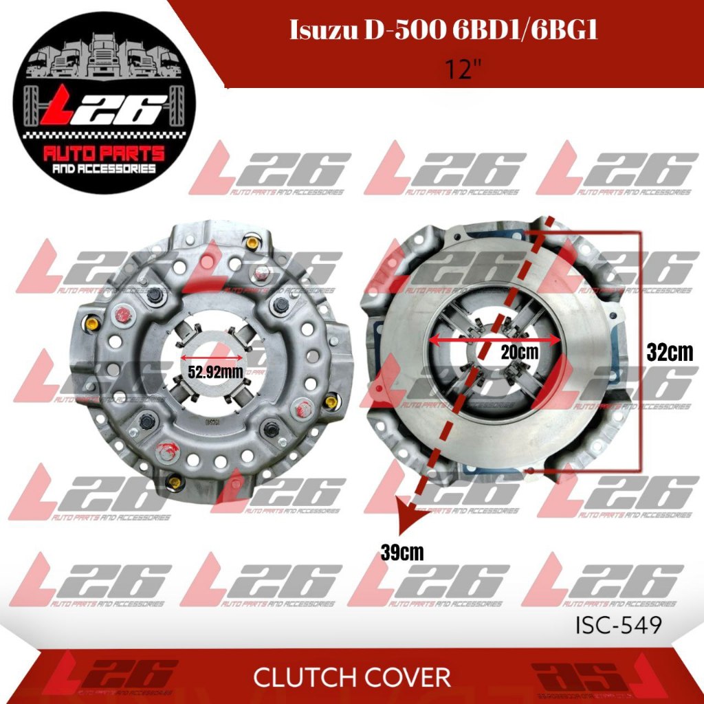 Isuzu D-500 6BD1/6BG1 Clutch Cover Pressure Plate ISC-549 12