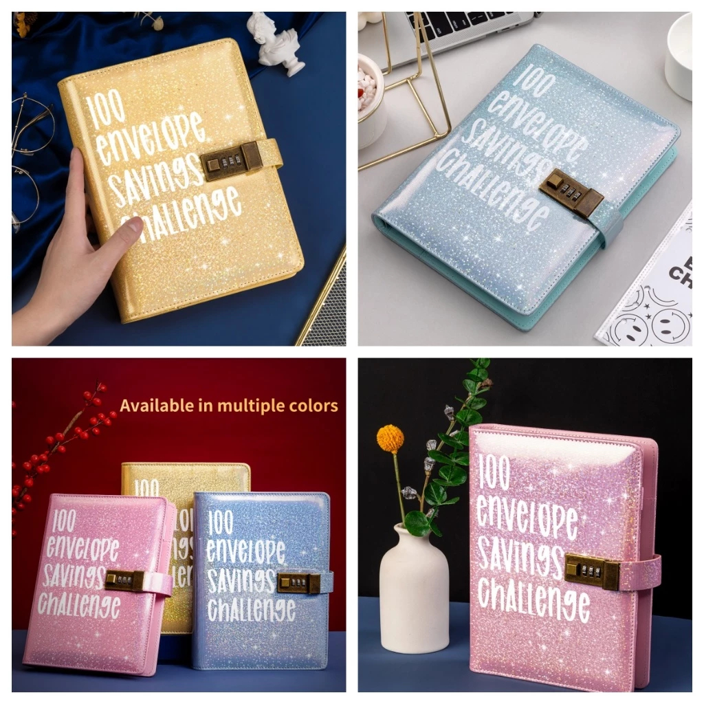 100 envelope savings challeng Locker Binder Set Binder Cash Money ...