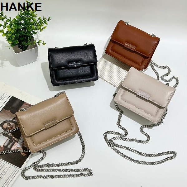 HANKE Micro Chain Crossbody Sling Leather Women Mini Sling Bag | Shopee ...