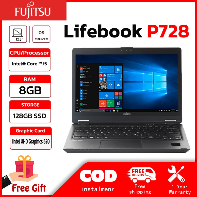 Fujitsu Lifebook P728 laptop Intel Core i5 8th Gen RAM 8GB SSD