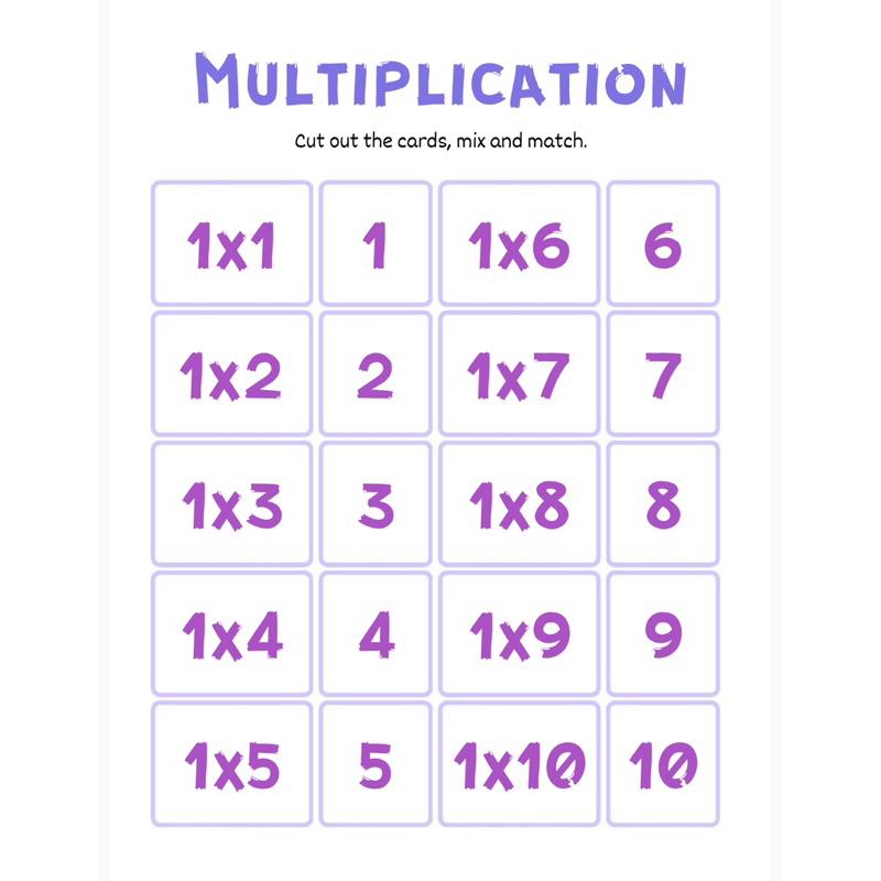 Multiplication Activity worksheets for Kids | Shopee Philippines