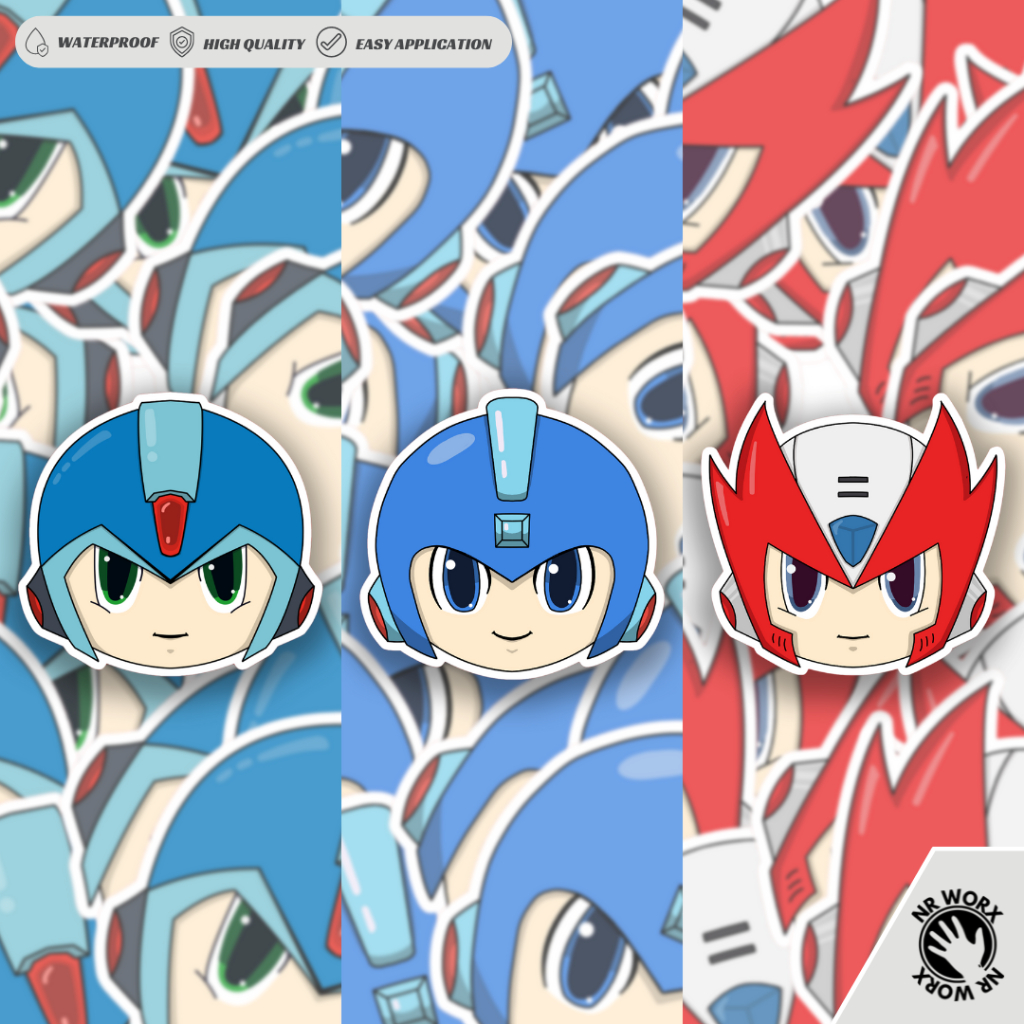 Megaman Laminated Vinyl Stickers Rockman Classic X Zero | Shopee ...