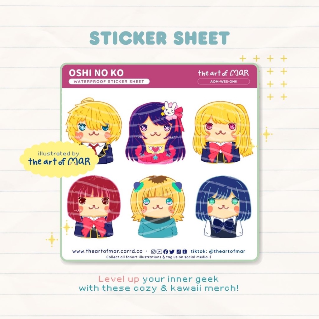 Oshi No Ko chibi sticker sheet by The Art of Mar | waterproof sticker ...