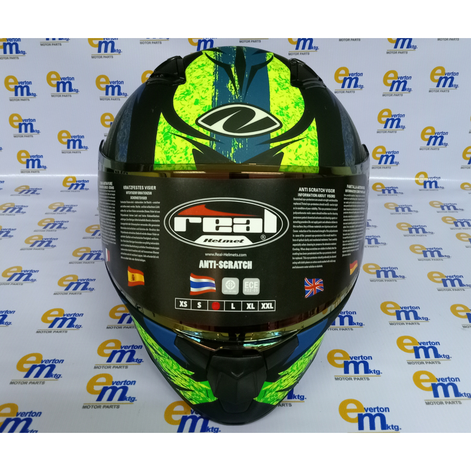 REAL HELMET RAPTOR STRATOS BLACK YELLOW FULL-FACE | Shopee Philippines
