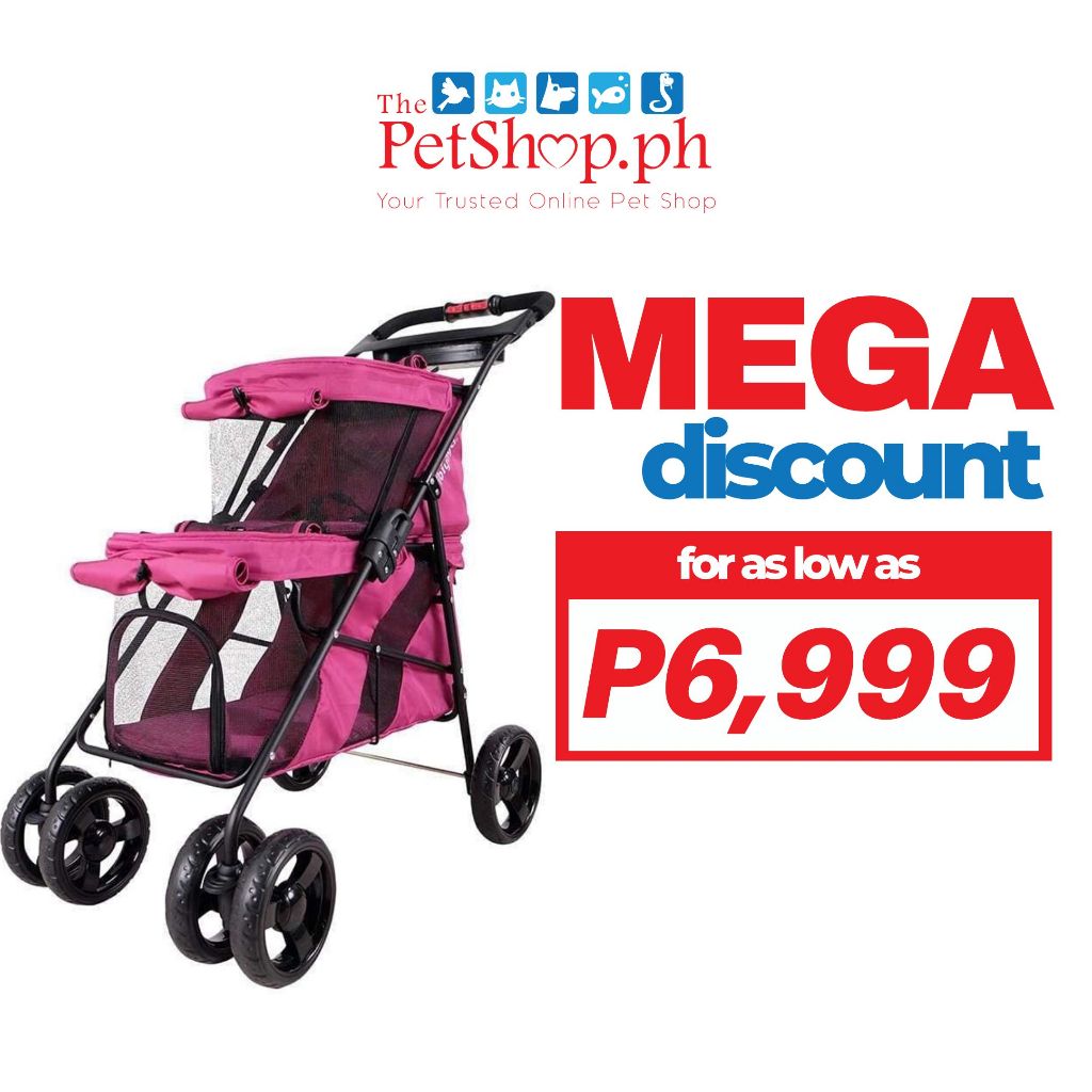 Ibiyaya Double Decker Pet Bus Stroller Red Violet Shopee Philippines