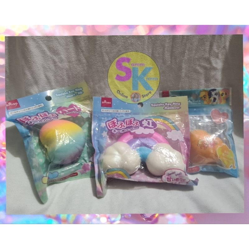 Sealed Daiso Squishy Key Ring Pofu Pofu My Little Pony Heart Rainbow ...