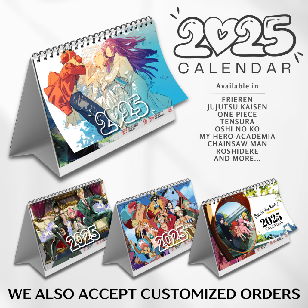 LAZKTEES Anime Calendar 2025 Anime 1 One Piece JJK Spy x Family Frieren