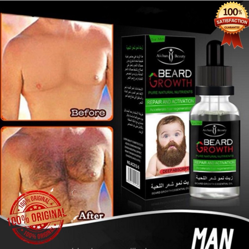 Natural Organic Beard Hair Growth Essential Oil for Men Pampatubo ng ...