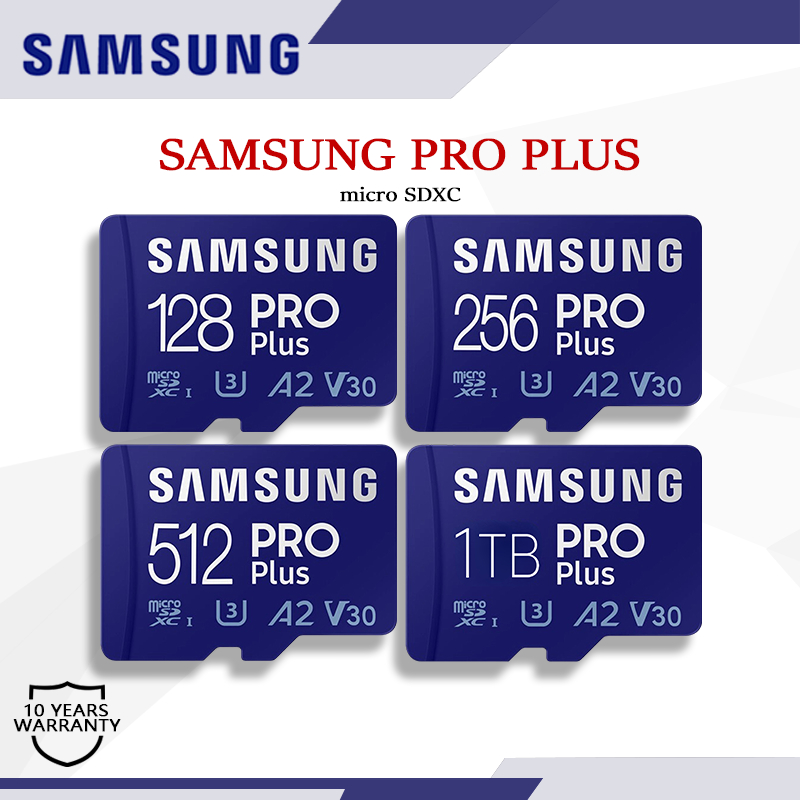 Samsung Pro Plus 128GB/256GB/512GB/1TB MicroSDXC MicroSD Card U3 V30 A2 ...