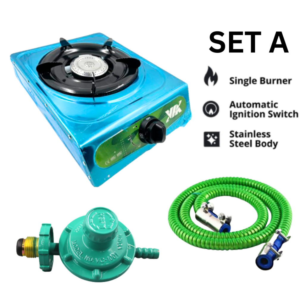 GAS STOVE SET REGULATOR WITH GAUGE LPG HOSE 1.2m | Shopee Philippines