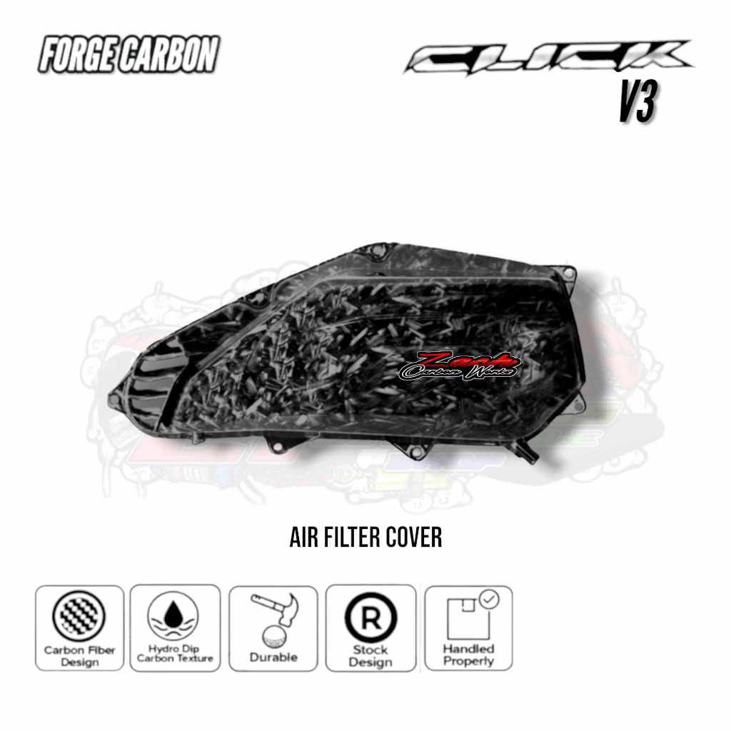 HONDA CLICK V3 AND V2 AIRBOX COVER FORGE CARBON | Shopee Philippines