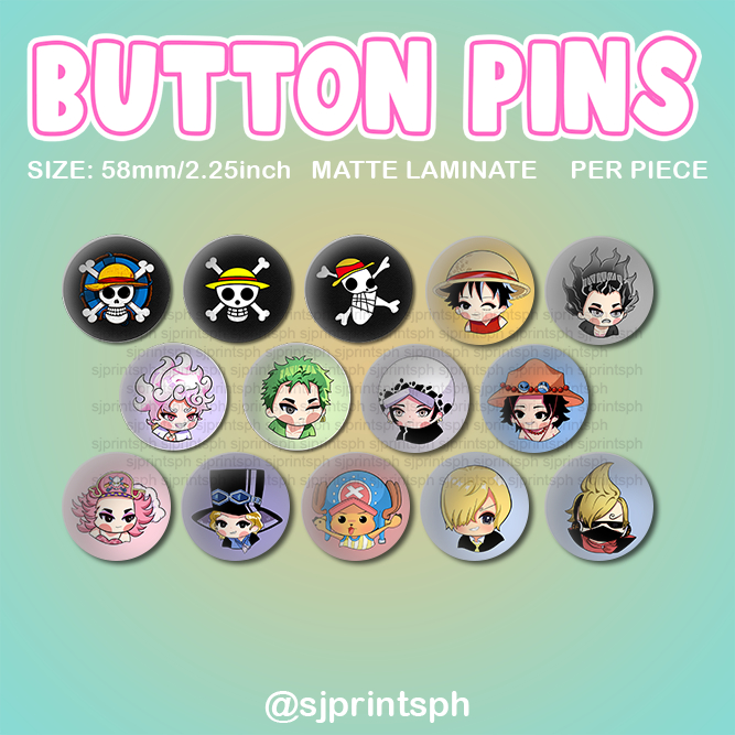 ONE PIECE 2.25 Inch Button Pins | Matte Laminated | Shopee Philippines