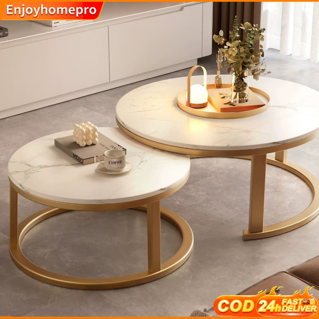 ⚡COD⚡Modern Tea table Coffee Table Creative Nodic Round Tea Table ...