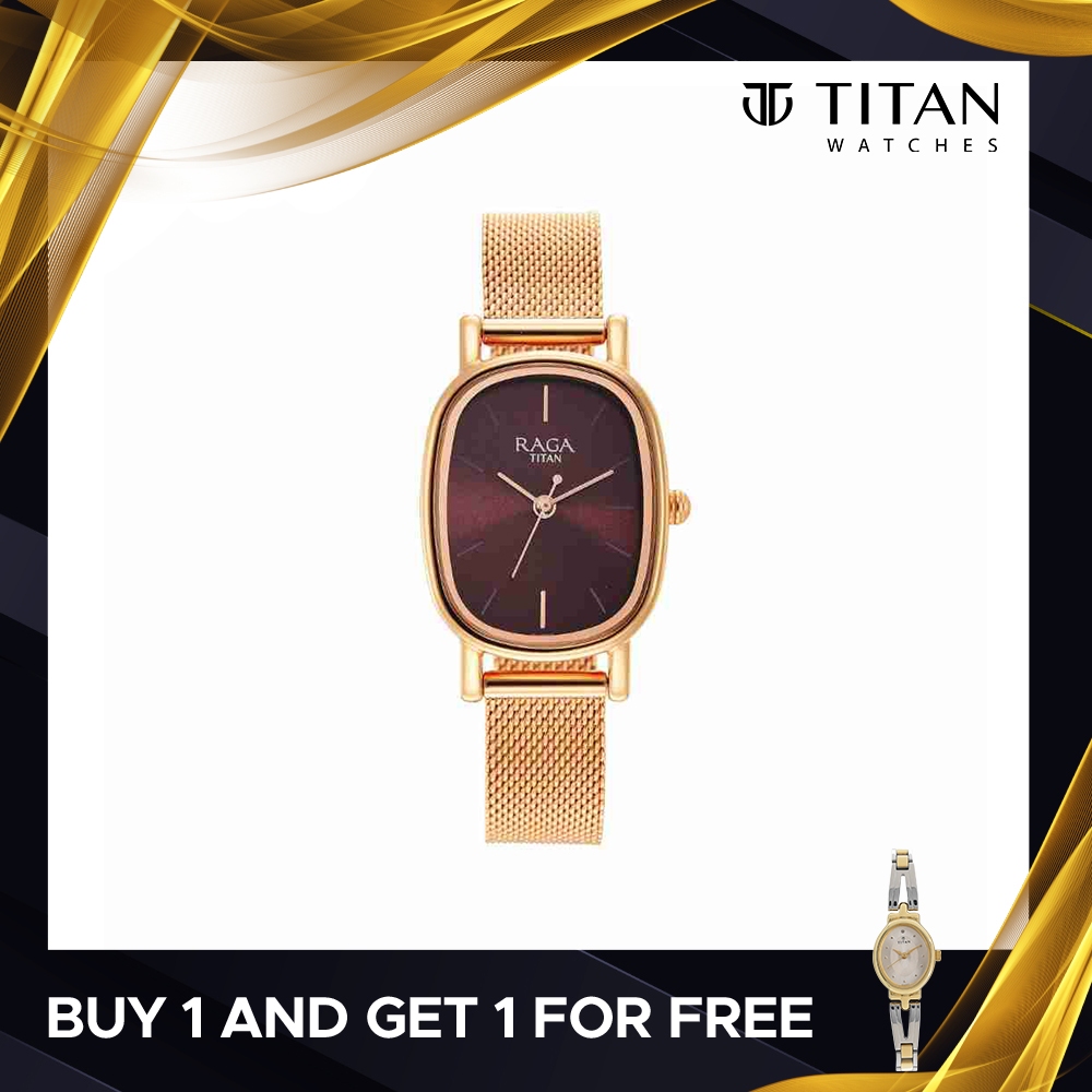 FREE WATCH Titan Raga Rose Gold Stainless Steel Analog Watch For Women TTN2665WM01 TTN1713YM03 GWP Shopee Philippines