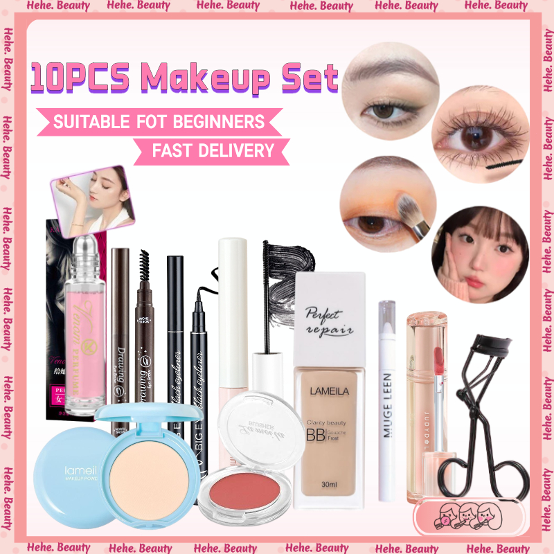 10pcs Makeup Set perfume Liquid Foundation Eyeliner Mascara Blush ...