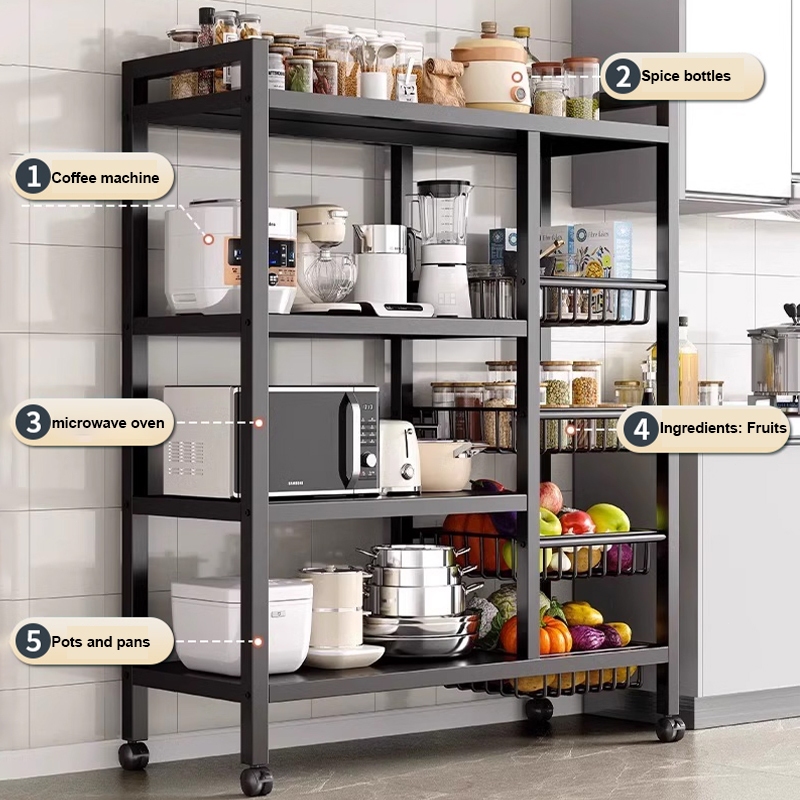 YOICE Kitchen Organizer Storage Rack Spice Rack/Fruit Vegetable Storage ...