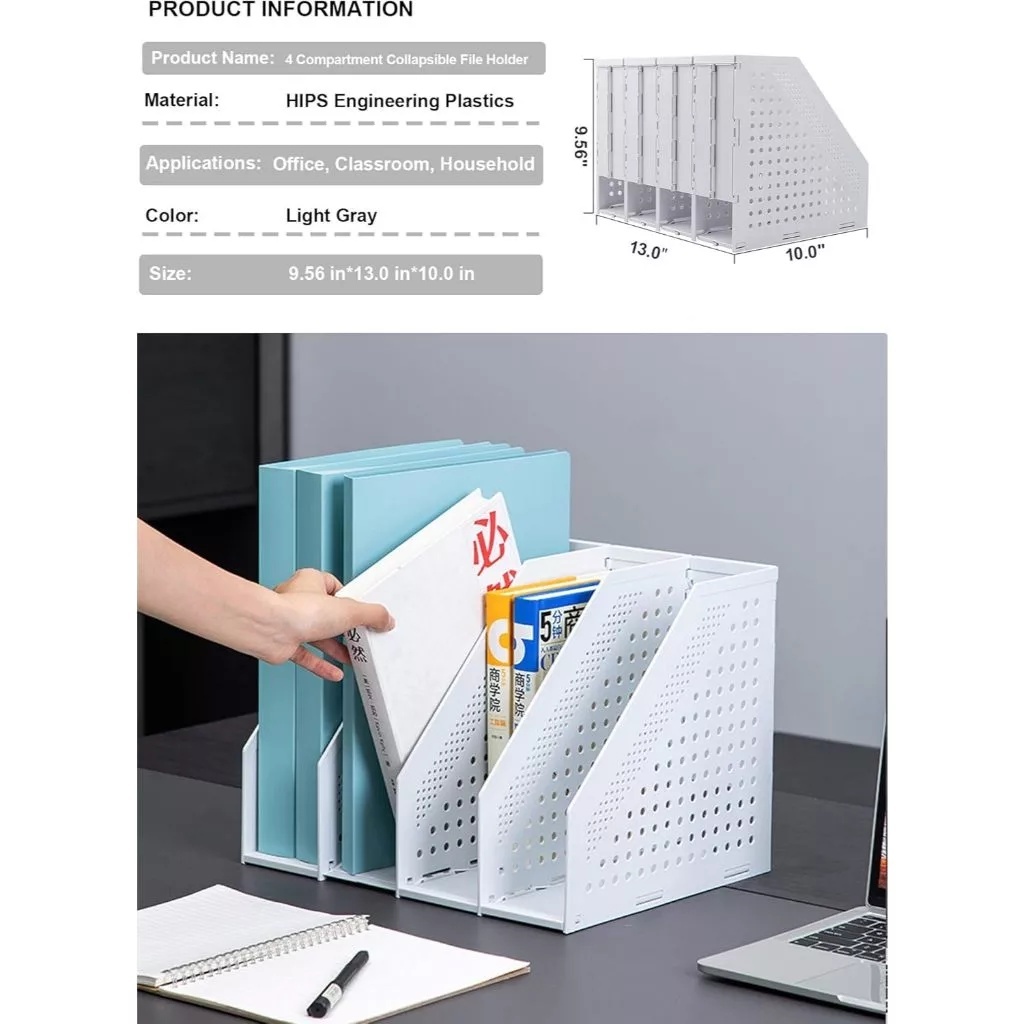 DuraFile Collapsible Magazine File Holder and Desk Organizer with 4 ...