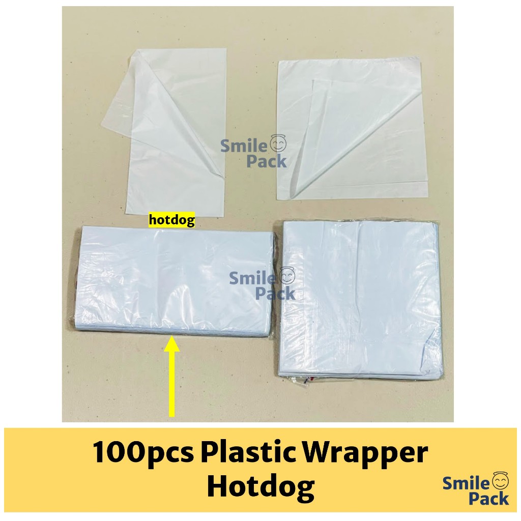 100pcs Plastic Wrapper for Burger and Hotdog - Food Grade, Disposable ...