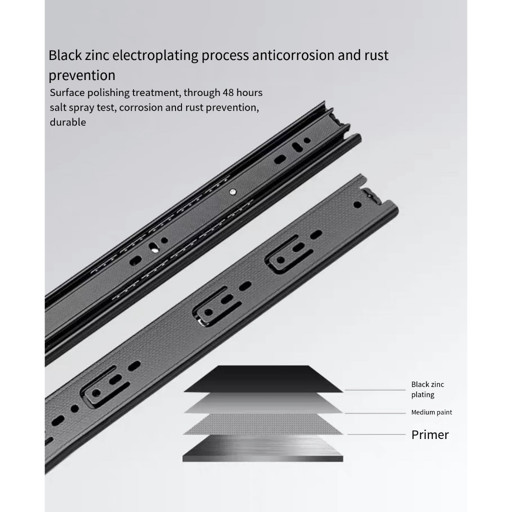 Soft Close Drawer Guide Heavy Duty Hydraulic soft closing Drawer Slide ...