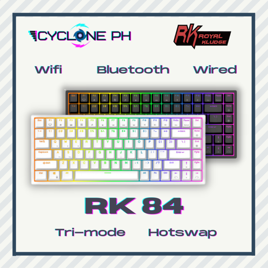 [Cyclone PH] Royal Kludge RK84 80% RGB Mechanical Gaming Keyboard Tri ...