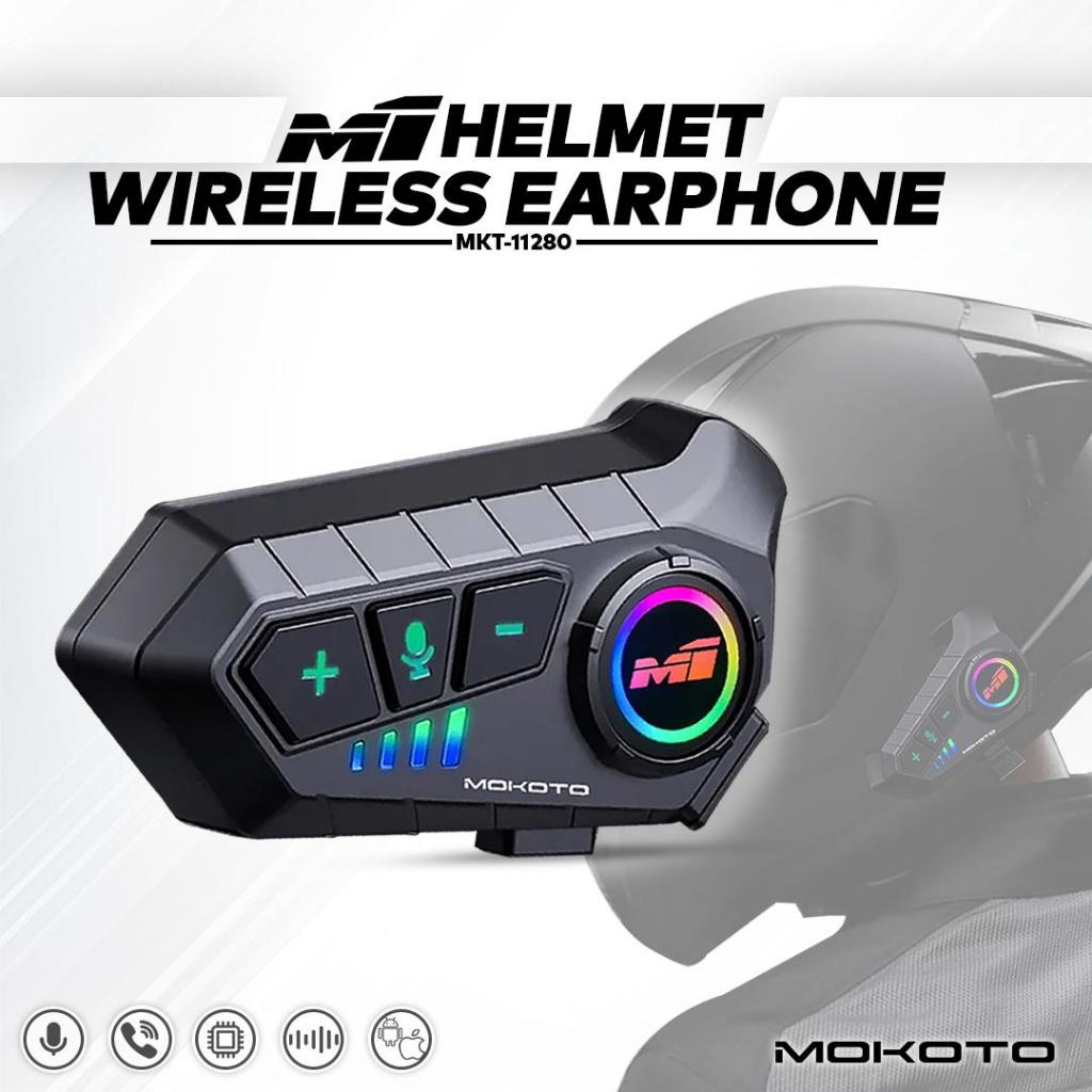 MOKOTO M1 HELMET HEADSET MKT-11280 SOFT MIC WIRELESS BLUETOOTH V5.3 ...