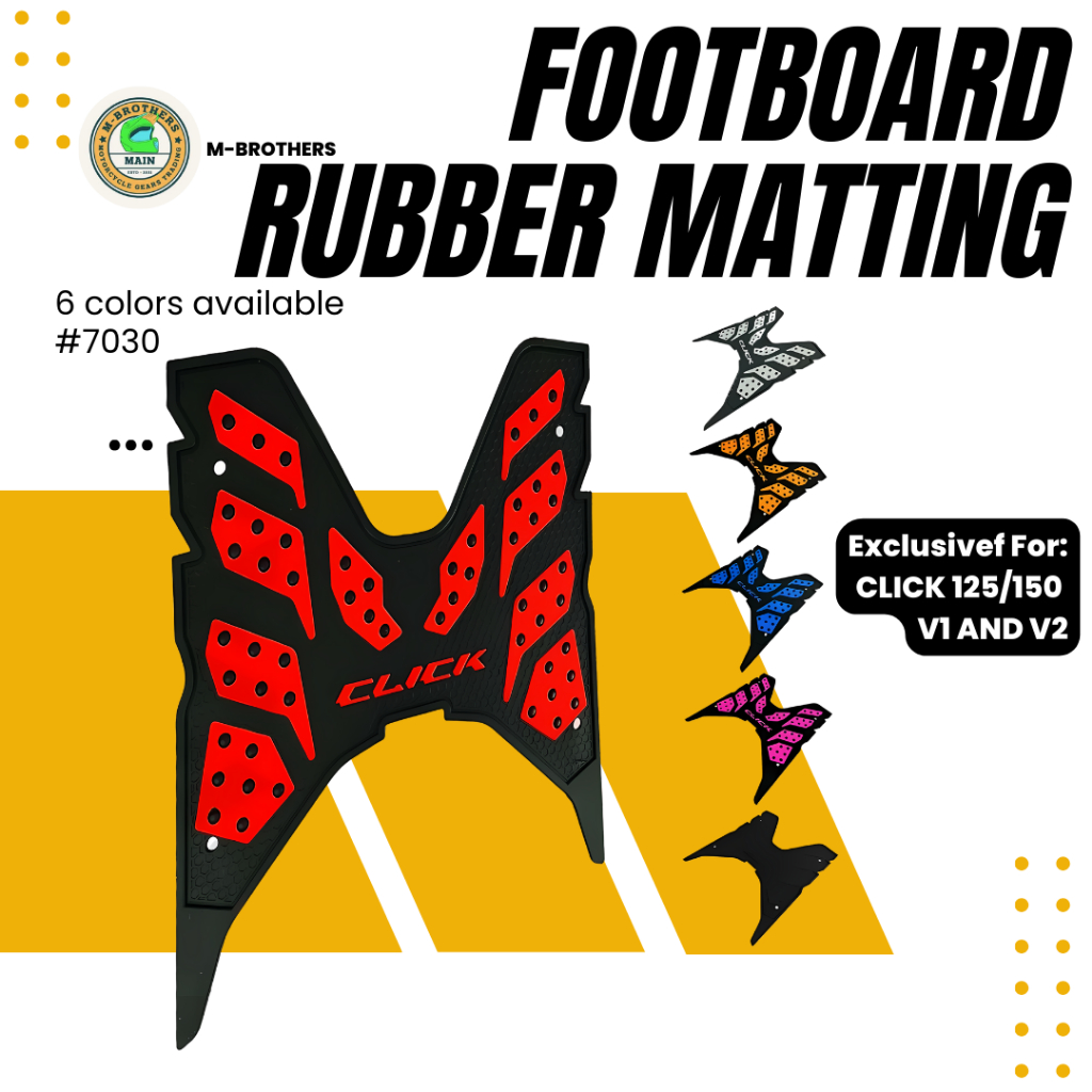 #7030 PH FOOTBOARD RUBBER MATTING FOR HONDA CLICK 125150 V1, V2, V3 ...