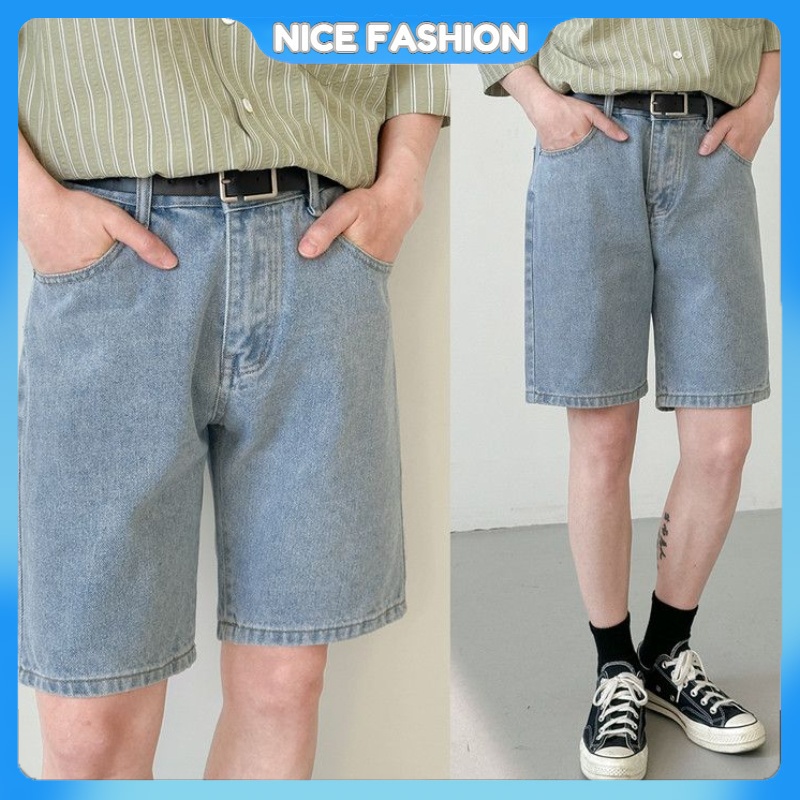 saferido American Street Jeans Men's Summer Thin Japanese Vintage Washed Loose Denim Shorts Women's Baggy Five-point Sweatpants 3XL