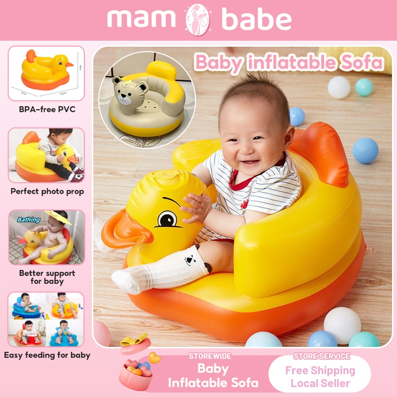 Baby Inflatable Sofa Yellow Duck Sofa Infant Chair Portable Baby Bath ...