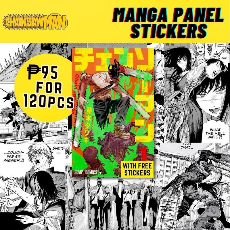 MANGA PANEL WATER RESISTANT STICKERS - CHAINSAW MAN | Shopee Philippines