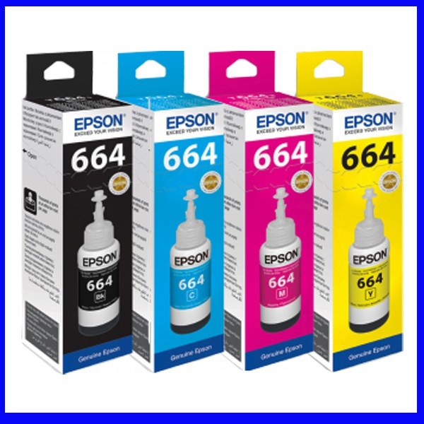 Epson 664 Genuine Original Ink Bottle Black Cyan Magenta Yellow T664 ...