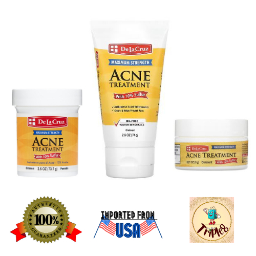 De La Cruz Acne Treatment Ointment with 10% Sulfur, Maximum Strength ...