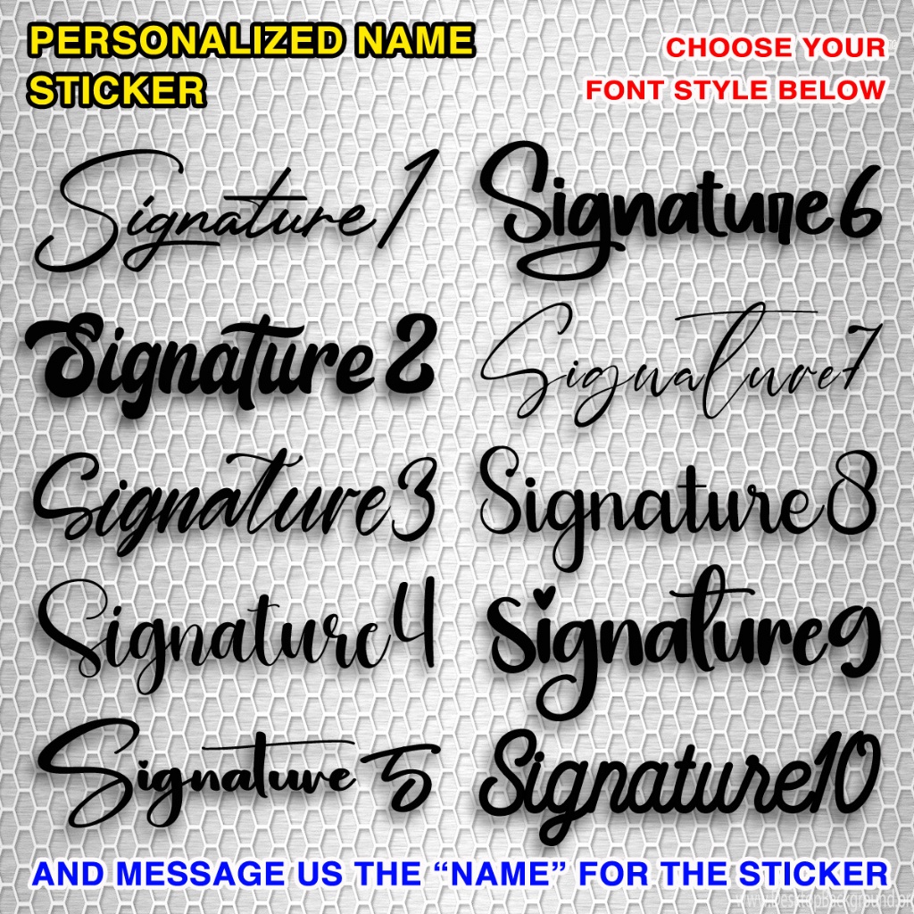 PERSONALIZED NAME STICKER FOR MOTORCYCLE / CAR / TUMBLER / LAPTOP ...