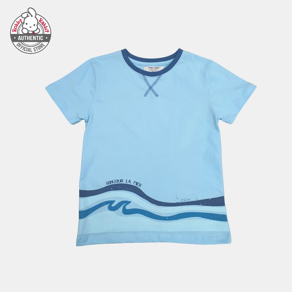 Robby Rabbit Bonjour La Mer Graphic Tee (Light Blue) | Shopee Philippines